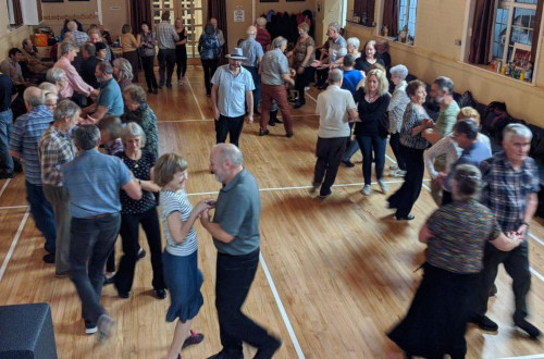 village hall full of dancers